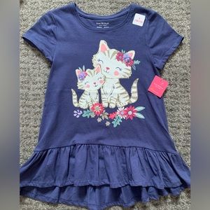 Kitty shirt with embellishments. Size 10/12 kids. NWT.